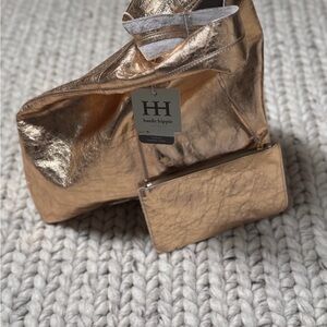 HAUTE HIPPIE-  Metallic Gold Tote with Wristlet